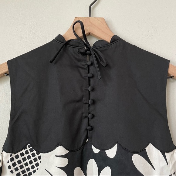 Victoria Beckham for Target Black & White Daisy Drop Waist Scallop Trim Dress - Picture 6 of 8